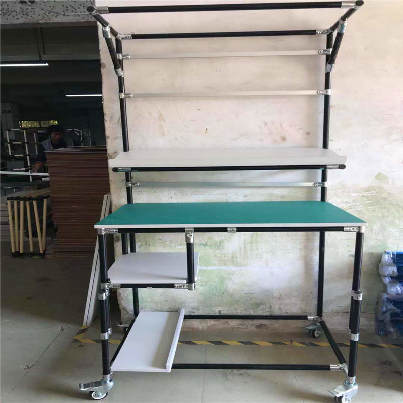 精益管工作臺(tái)-黑色管 防靜電皮 精益管工作臺(tái)-黑色管 防靜電皮